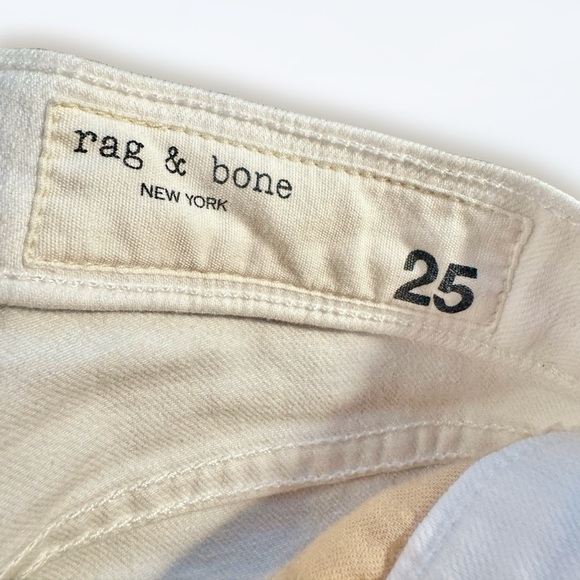 Rag & Bone White ‘Dre Capri’ Skinny Leg Jeans with Raw Hem Size 25 - Picture 6 of 16